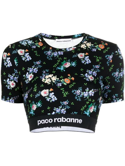 Rabanne Top Cropped In Black