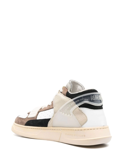 Shop Run Of Touch-strap Mid-top Sneakers In Neutrals