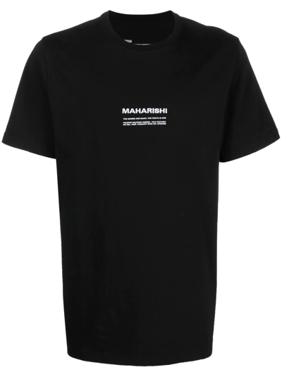 Shop Maharishi Logo-embroidered Organic Cotton T-shirt In Schwarz