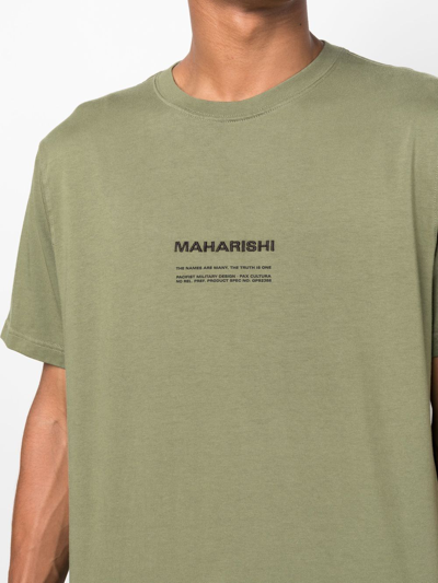 Shop Maharishi Logo-embroidered Organic Cotton T-shirt In Grün