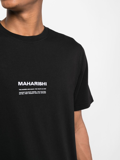 Shop Maharishi Logo-embroidered Organic Cotton T-shirt In Schwarz
