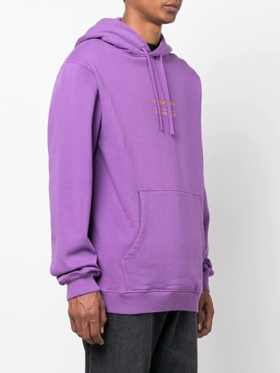 Shop Maharishi Logo-embroidered Organic Cotton Hoodie In Violett