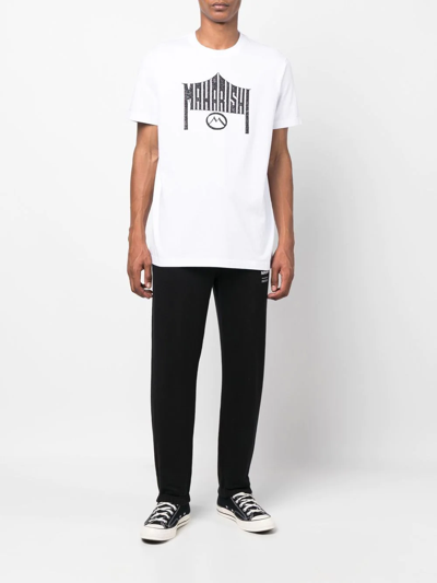 Shop Maharishi Logo-print Organic Cotton T-shirt In Weiss