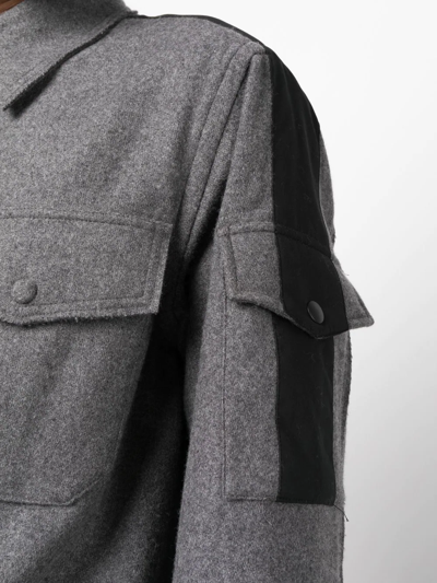 Helmut Lang Button-up Long-sleeve Shirt In Grau