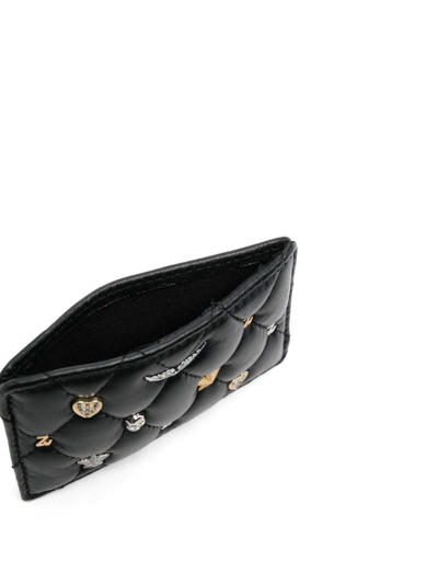 Zadig & Voltaire Stud-detail Cardholder In Schwarz