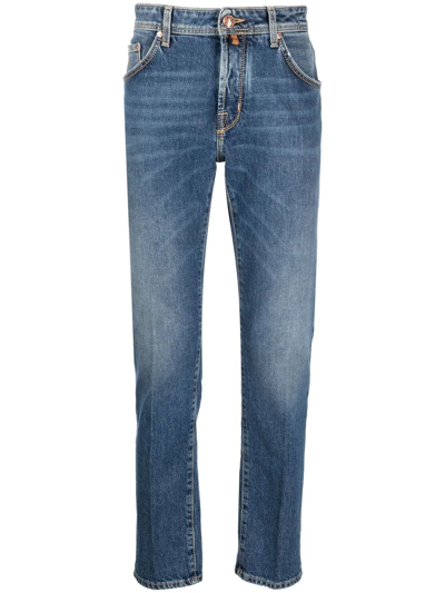 Shop Jacob Cohen Mid-rise Straight-leg Jeans In Blau
