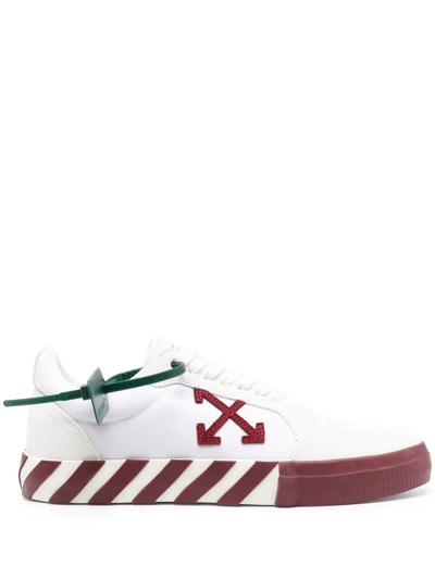 Shop Off-white Low Vulcanized Canvas Sneakers In Weiss