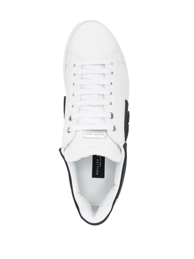 Shop Philipp Plein Logo-embossed Low-top Sneaker In Weiss