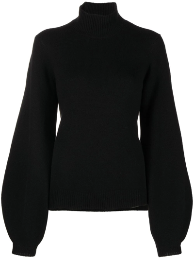 Shop Chloé Roll-neck Cashmere Jumper In Black