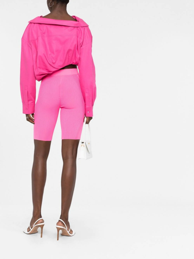 Jacquemus La Chemise Mejean Tucked Blouse In Pink