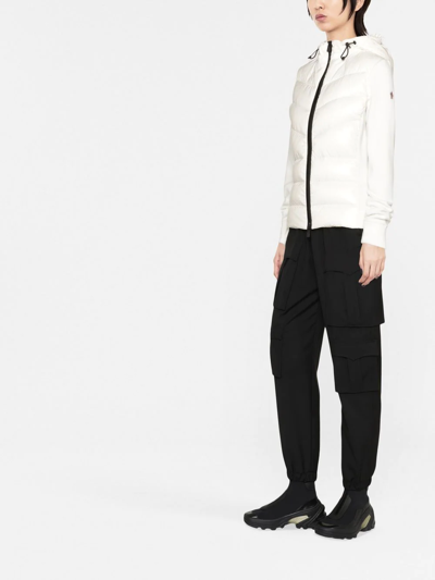 Moncler Grenoble Padded Front Zip Jacket In Weiss