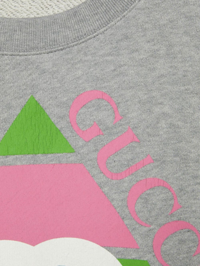 Shop Gucci Rhombus Logo-print Sweatshirt In Grau