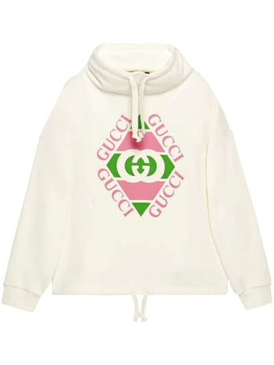 Shop Gucci Logo-print Hoodie In Weiss