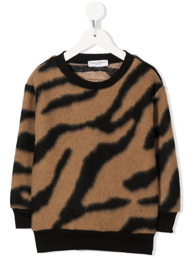 Shop Paolo Pecora Animal-print Brushed-effect Sweatshirt In Braun