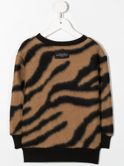 Shop Paolo Pecora Animal-print Brushed-effect Sweatshirt In Braun
