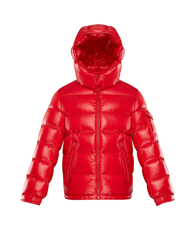 Shop Moncler Boy's New Maya Quilted Detachable Hooded Jacket In Red
