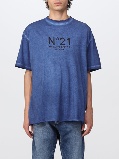 Shop N°21 T-shirt N° 21 Men Color Gnawed Blue