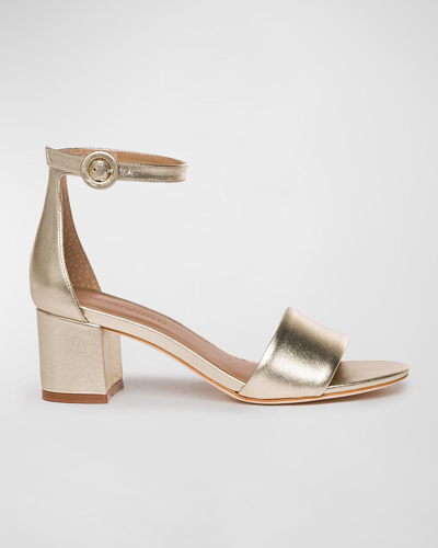 Shop Bernardo Belinda Metallic Ankle-strap Sandals In Platinum