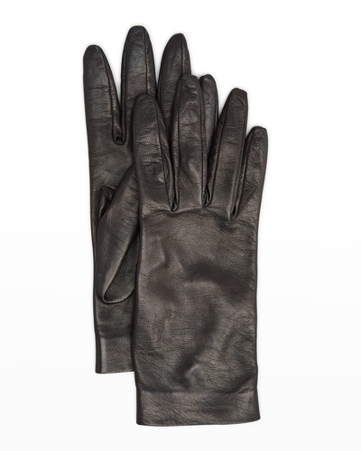 Shop Saint Laurent Classic Leather Gloves In Black