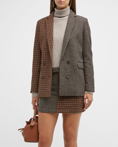 Rails Cody Print-mixed Double-breasted Blazer In Mixed Mini Check