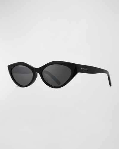 Shop Givenchy Mirrored Acetate Cat-eye Sunglasses In Shiny Black