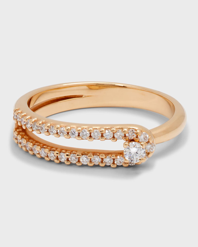 Shop Krisonia 18k Yellow Gold Narrow Ring With Diamonds