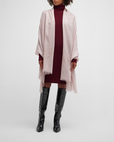 Shop Sofia Cashmere Lightweight Cashmere Sequin Scarf In Pink