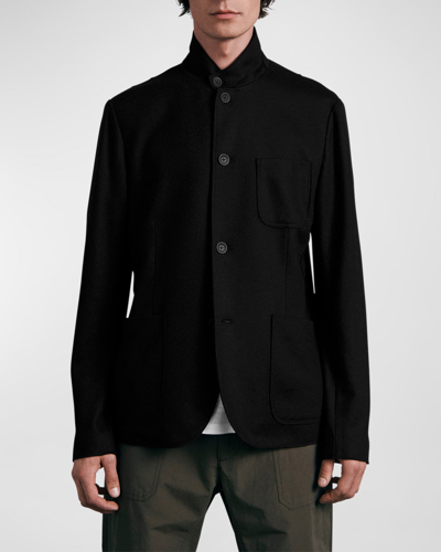 Shop Rag & Bone Men's Wool Prospect Blazer Cardigan In Black