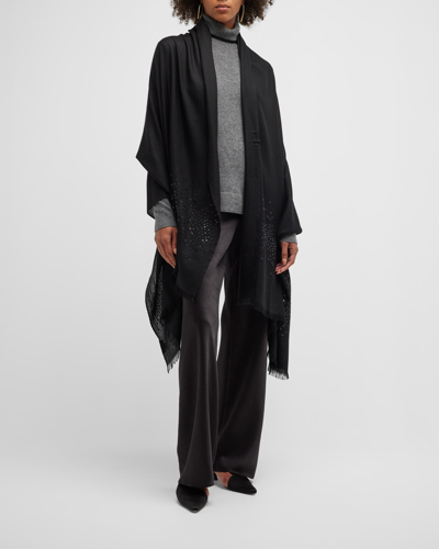Shop Sofia Cashmere Lightweight Cashmere Sequin Scarf In Black
