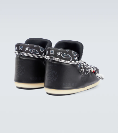 Alanui Moon Boot Full Moon Bandana-print Shell And Faux Leather Boots In Black Mult