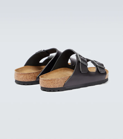 Shop Birkenstock Arizona Leather Sandals In Vintage Wood Black