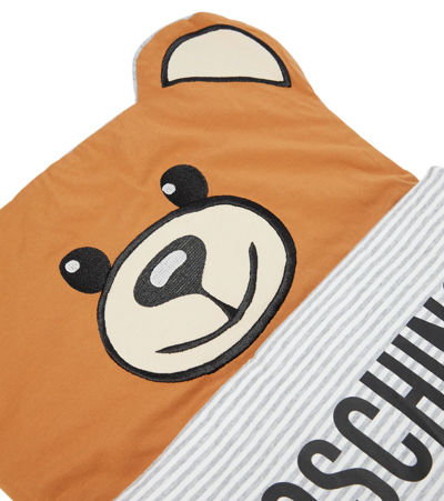 Shop Moschino Baby Teddy Bear Sleeping Bag In Grey Mel Toy Shapes