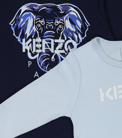 KENZO BABY SET OF 2 PRINTED COTTON ONESIES 