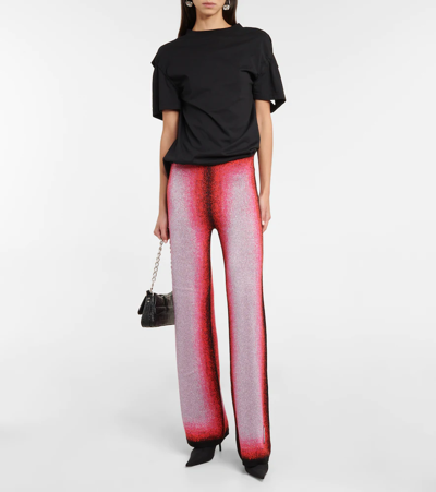Shop Y/project Gradient Knit Wide-leg Pants In Pink Silver Black
