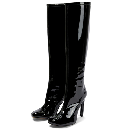 Shop Dries Van Noten Patent Leather Knee-high Boots In Black