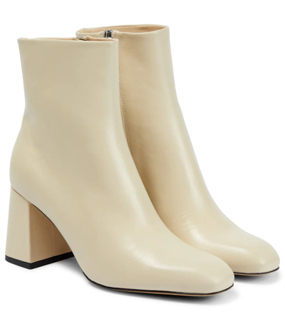 Shop Souliers Martinez Mirasierra Leather Ankle Boots In Ice