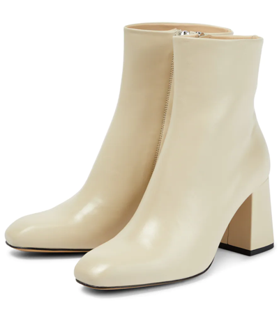 Shop Souliers Martinez Mirasierra Leather Ankle Boots In Ice