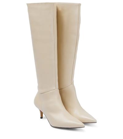 Shop Souliers Martinez Elena Leather Knee-high Boots In Ice