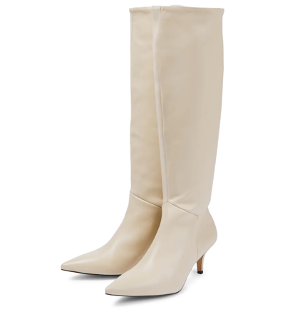 Shop Souliers Martinez Elena Leather Knee-high Boots In Ice