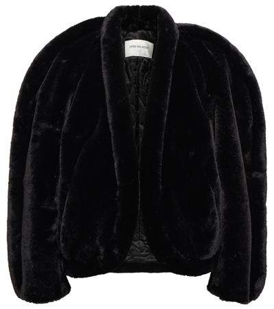 Shop Dries Van Noten Faux Fur Jacket In Midnight