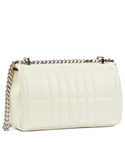 Shop Burberry Lola Small Leather Shoulder Bag In Pale Vanilla