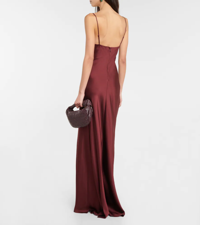Shop Jonathan Simkhai Finley Satin Gown In Mulberry