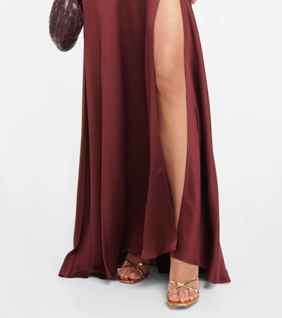 Shop Jonathan Simkhai Finley Satin Gown In Mulberry