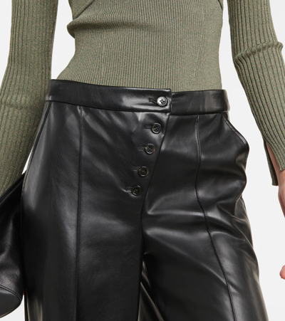 Shop Jonathan Simkhai Lynda Wide-leg Faux Leather Pants In Black
