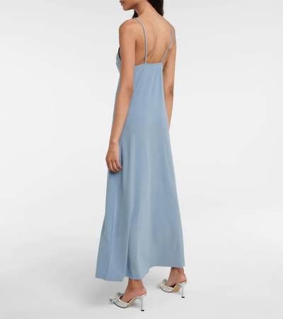 Shop Norma Kamali Jersey Slip Maxi Dress In Soft Blue