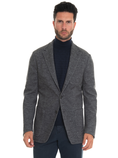 Shop Canali Jacket With 2 Buttons In Grey