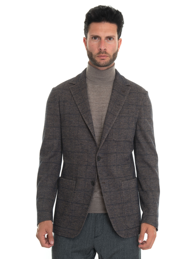 Shop Canali Jacket With 2 Buttons In Brown