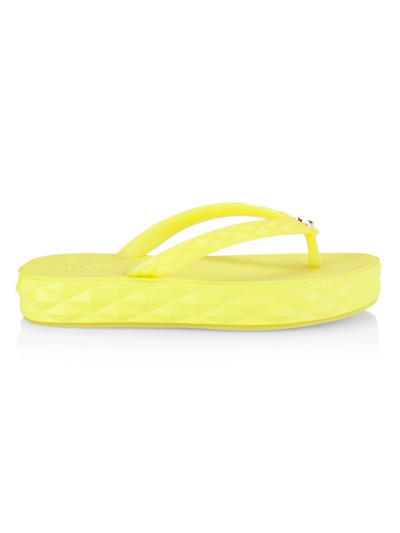 Shop Jimmy Choo Women's Diamond Flip-flops In Soft Yellow