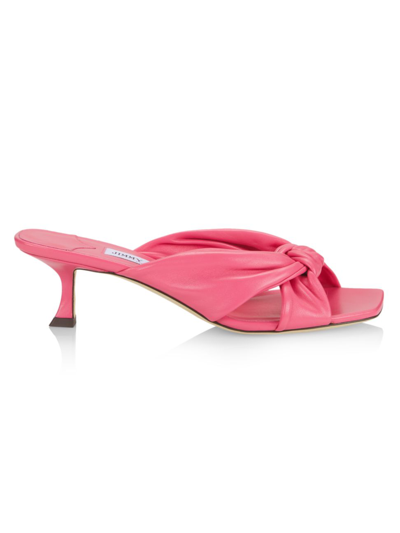 Shop Jimmy Choo Women's Avenue 50mm Leather Mules In Candy Pink