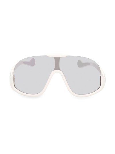 Shop Moncler Men's Visseur Sunglasses In Optic White Smoke Mirror